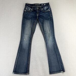 Miss Me Denim Boot Jeans JD1103BV Blue Women's Size 26 (28x30.5) Studded